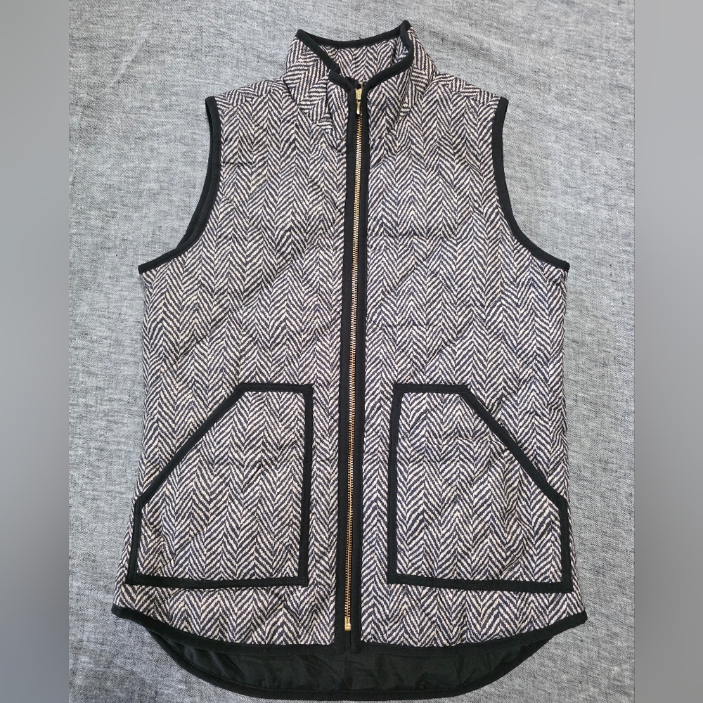 JCrew Womens Black and White Patterned Vest XXS